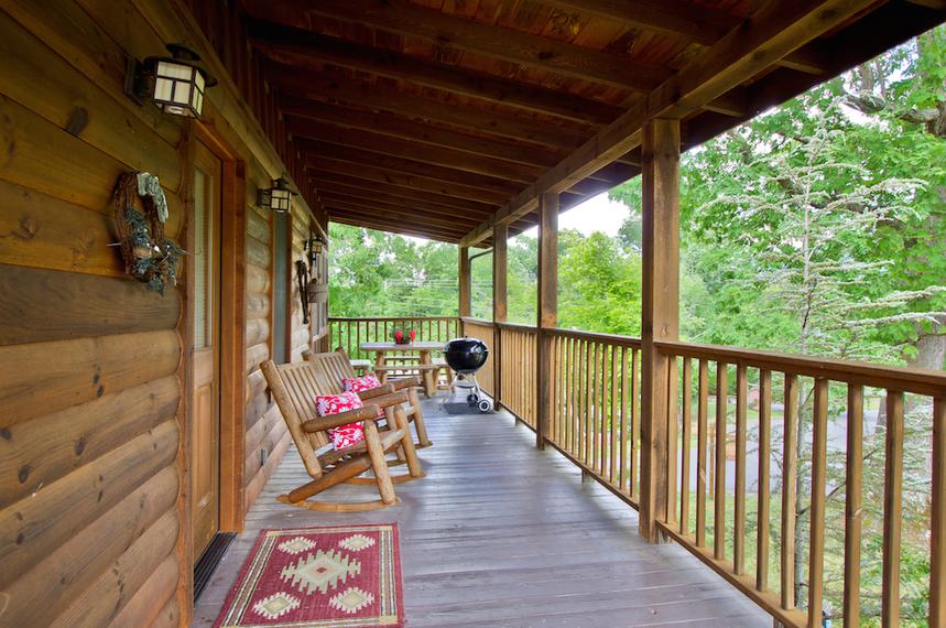 Front Deck with charcoal grill